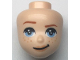 Part No: 92133  Name: Mini Doll, Head Friends with Bright Light Blue Eyes, Freckles, Peach Lips and Lopsided Smile Pattern