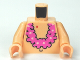 Part No: 973pb1041c01  Name: Torso SpongeBob with Navel and Pink Lei Pattern / Light Nougat Arms / Light Nougat Hands