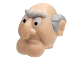 Part No: 97459pb01  Name: Minifigure, Head, Modified Muppet Statler with Light Bluish Gray Hair and Eyebrows Pattern