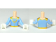 Part No: FTBpb004c01  Name: Torso Mini Doll Boy Bright Light Blue Top, Gold Necklace Pattern, Light Nougat Arms with Hands with Bright Light Blue Sleeves and White Gloves