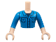Part No: FTMpb074c01  Name: Torso Mini Doll Man Dark Azure Button Up Shirt with Pockets over Dark Blue T-Shirt Pattern, Light Nougat Arms with Hands with Dark Azure Sleeves