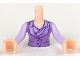 Part No: FTWpb031c01  Name: Torso Mini Doll Woman Medium Lavender Vest with Buttons over Lavender Shirt with Collar Pattern, Light Nougat Arms with Hands with Lavender Long Sleeves