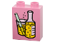Part No: 4066pb049  Name: Duplo, Brick 1 x 2 x 2 with Soda Pop Fizzy Drink in Bottle and Glass with Straw Pattern