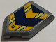 Part No: 22385pb207  Name: Tile, Modified 2 x 3 Pentagonal with Dark Blue Arrows Pattern (Sticker) - Set 70322