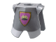 Part No: 2587pb36  Name: Minifigure Armor Breastplate with Leg Protection, Crown on Light Purple Background with Gold Border Pattern