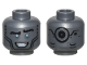 Part No: 28621pb0053  Name: Minifigure, Head Alien Robot Black Eyebrows, Metallic Light Blue Eyes, Open Mouth Smile, and Black Circle and Mechanical Panels on Back Pattern - Vented Stud