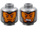 Part No: 3626pb2055  Name: Minifigure, Head Dual Sided Balaclava, Orange Face, Dark Red Eyebrows and Cheek Lines, Firm / Gritted Teeth Pattern