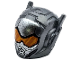 Part No: 46534pb08  Name: Minifigure, Headgear Helmet with Ear Antennas with Dark Orange and Bright Light Orange Visor, Black and Dark Bluish Gray Lines and Breathing Mask Pattern