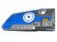 Part No: 64391pb013  Name: Technic, Panel Fairing # 4 Small Smooth Long, Side B with Blue and White Circles and Milano Spaceship Pattern (Sticker) - Set 76021
