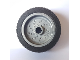 Part No: 66727c01  Name: Wheel 18mm D. x 12mm with Pin Hole and Stud, Dotted Brake Rotor Lines with Black Tire 24 x 12 Low (66727 / 18977)