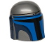 Part No: 87610pb27  Name: Minifigure, Headgear Helmet with Holes, SW Mandalorian with Blue and Dark Blue Visor and Black Detail Lines on Right Side Pattern