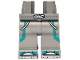 Part No: 970c00pb1652  Name: Hips and Legs with Dark Turquoise Stripes and Shoes with Stitching, Black and White Tied Belt, Pockets and Soles Pattern