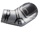 Part No: 981pb370  Name: Arm, Left with Black Armor, Dark Silver Elbow Pad and Cuff Pattern