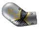 Part No: 982pb378  Name: Arm, Right with Armor Plates, Dark Silver Chain Mail, Gold Trim and Black Rivets Pattern