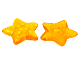 Part No: 46285pb01  Name: Clikits, Icon Star 2 x 2 Small with Pin, Polished with Radiating Yellow Dots Pattern