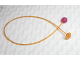 Part No: 46859  Name: Clikits Cord, Jelly String 240mm with 1 Trans-Dark Pink Cap Side Attachment and 1 Trans-Light Orange Cap Top Attachment