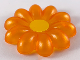 Part No: 48343pb01  Name: Clikits, Icon Flower 10 Petals Giant with Pin, Painted Yellow Center (McDonald's Promo)