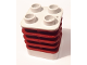 Part No: 44252pb02  Name: Duplo Brick 2 x 2 x 2 Ribbed - Center Inset from Edge with Molded Flexible Rubber Dark Red Fins Pattern