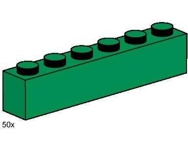 LEGO Lot of 4 Dark Green 1x6 Plates