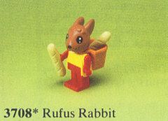 LEGO Fabuland Rufus Rabbit Vintage Set 3708 Minifig FREE POST 
