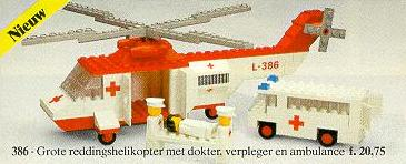 BrickLink - Set 386-1 : LEGO Helicopter and Ambulance [LEGOLAND:Hospital] - BrickLink