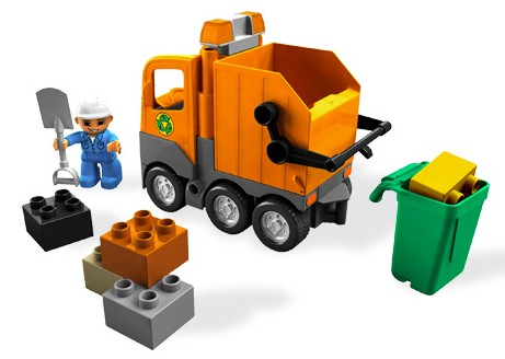 1x Lego Duplo Truck Attachment Orange Kipp Trash Waste Container Car 5637 51263