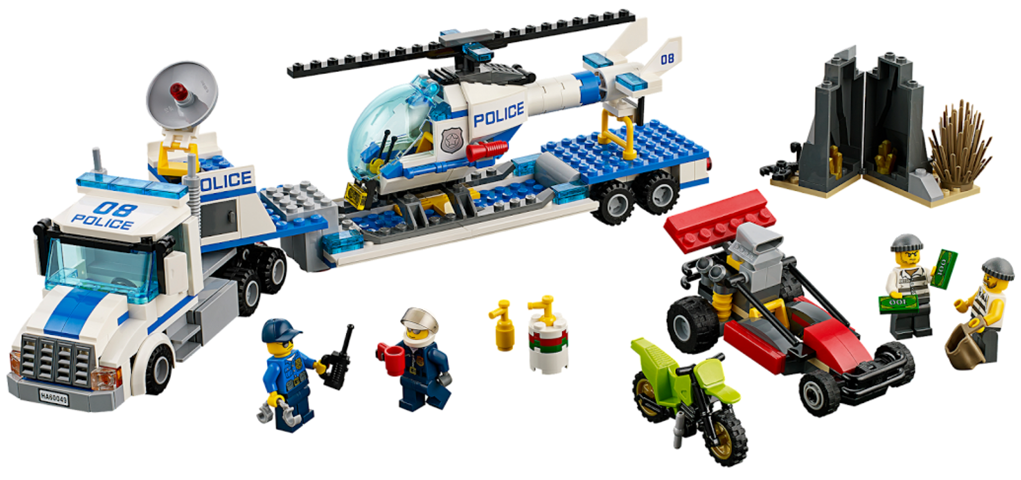 lego truck and helicopter