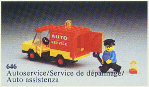 Replacement Pre-cut Decal/Sticker for Lego 646-1 Town Car Service Truck 1979 