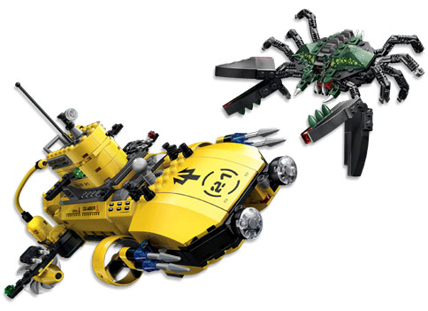 1 x ORIGINAL RARE Lego Aqua Raiders véhicule nageoire caudale Jaune 