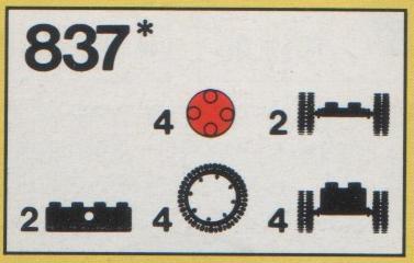 Supplemental 837-1 Wheels and Tires Parts Pack 1980 7049b,3483++ LEGO Sets
