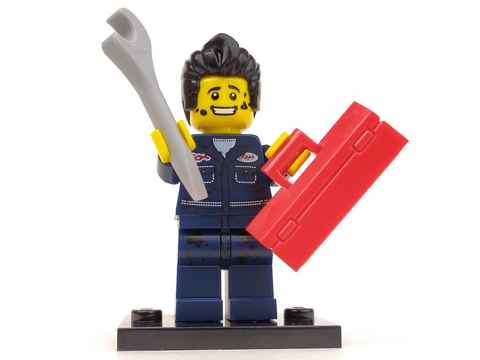 LEGO 6 NEW MECHANIC CAR SHOP WORKER MINIFIGURES WITH WRENCHES FIGS 