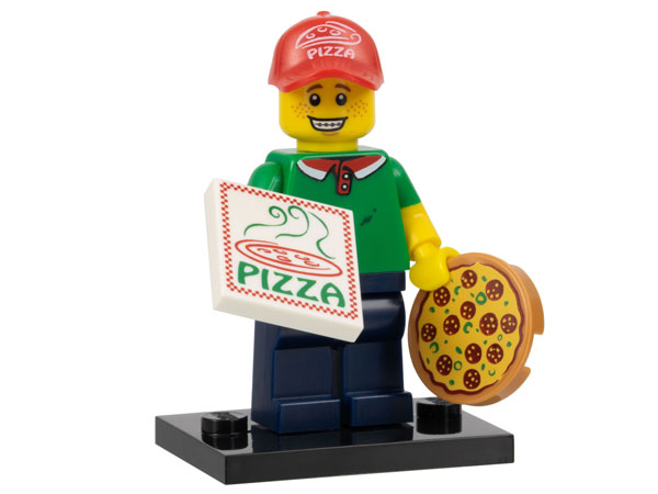 M12 F11 + LEGO Minifiguren 71007 Serie 12 Figur 11 Pizza Guy Pizzabote 