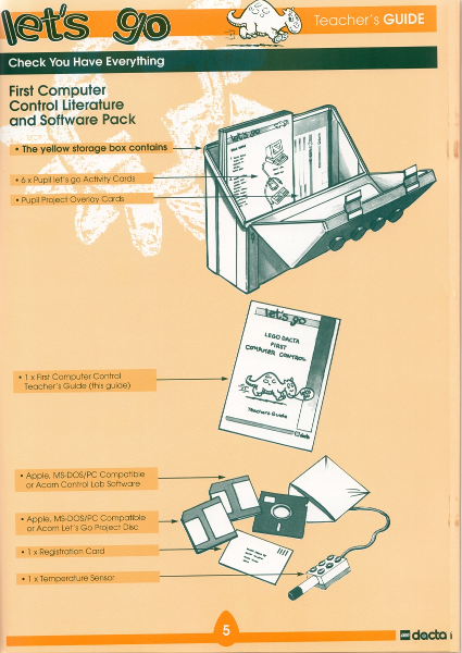 Let's Go, First Computer Control Literature and Software Pack