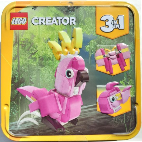 2D001187 Pink Cockatoo metal box