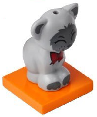 Advent Calendar 2023, Friends (Day 14) - Light Bluish Gray Cat with Red Bow