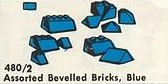 Assorted Bevelled (Beveled) Bricks, Blue