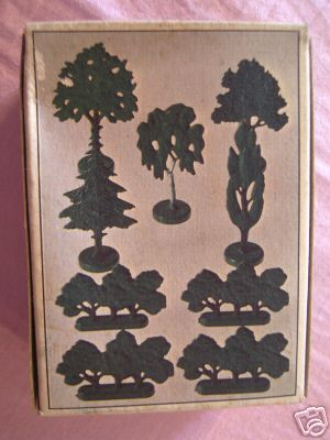 Set 490 2 Trees and Bushes Vintage Retired Old Classic