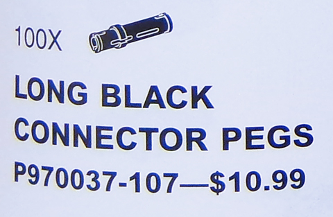 Long Black Connector Peg (Pack of 100)