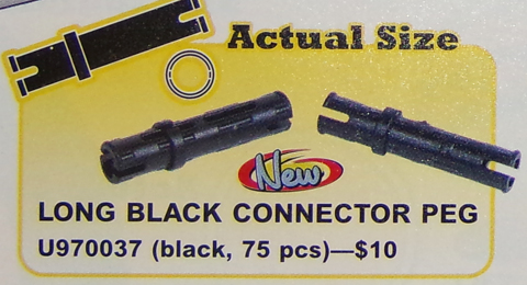 Long Black Connector Peg (Pack of 75)