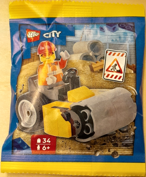 L0002225 Worker with Steamroller paper bag