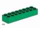 Set No: 3466  Name: 2 x 8 Dark Green Bricks