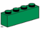 Set No: 3471  Name: 1 x 4 Dark Green Bricks