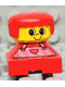 Minifig No: 2327pb16 Name: Duplo 2 x 2 x 2 Figure Brick, Red Base with Red Stripe Overalls, Red Hair, Large Eyes Minifig No: 2327pb16 Name: Duplo 2 x 2 x 2 Figure Brick, Red Base with Red Stripe Overalls, Red Hair, Large Eyes