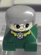 Minifig No: 2327pb23 Name: Duplo 2 x 2 x 2 Figure Brick, Grandmother, Green Base, Gray Hair, White Head, Yellow Collar with Flower Minifig No: 2327pb23 Name: Duplo 2 x 2 x 2 Figure Brick, Grandmother, Green Base, Gray Hair, White Head, Yellow Collar with Flower