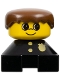 Lot ID: 293817359  Minifig No: 2327pb27  Name: Duplo 2 x 2 x 2 Figure Brick, Black Base with Police Pattern, Yellow Head, Brown Male Hair