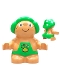 Minifig No: 31232pb03  Name: Duplo Figure Little Forest Friends, Male, Green Outfit with Yellow Paw Pattern (Trouble Toadstool)