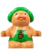 Minifig No: 31232pb04  Name: Duplo Figure Little Forest Friends, Male, Green Outfit with Acorn (Grumpy Toadstool)