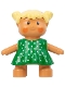 Minifig No: 31312pb01  Name: Duplo Figure Doll, Anna's Baby, Green Polka Dot Dress