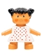 Minifig No: 31312pb04  Name: Duplo Figure Doll, Marie's Baby, White Dress with Red Dots