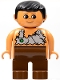 Minifig No: 4555pb035  Name: Duplo Figure, Male, Brown Legs, Nougat Top (Caveman)